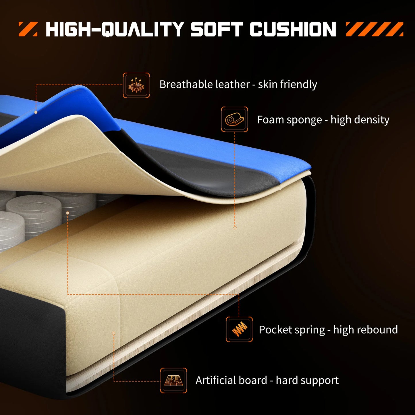 JHK Ergonomic Racing Gaming Chair with Lumbar Support - Chic & Cheery Shopping