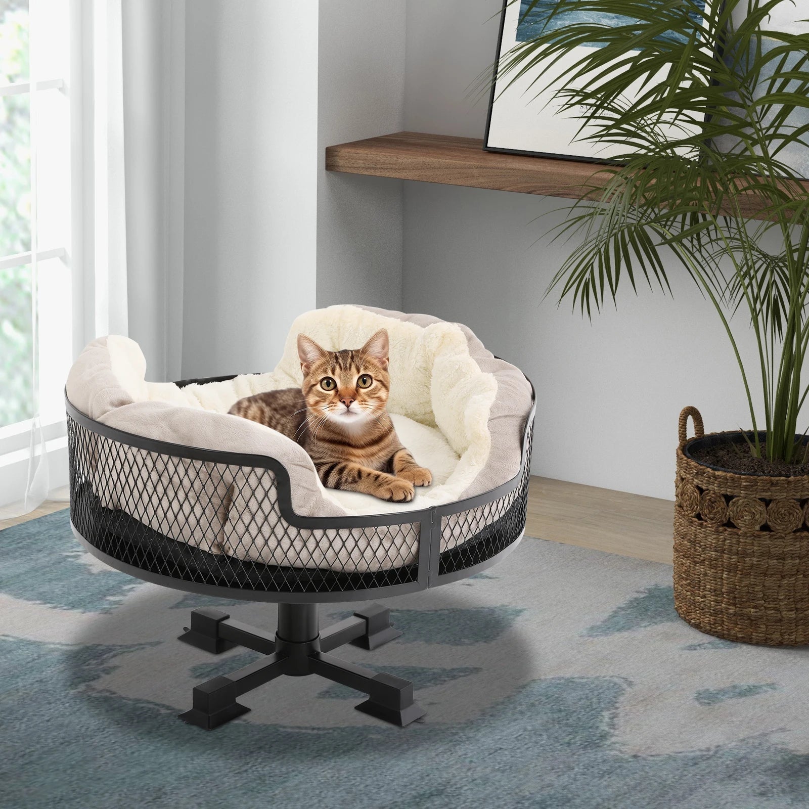 Portable Stainless Steel Elevated Cat Bed for Small Pets - Chic & Cheery Shopping