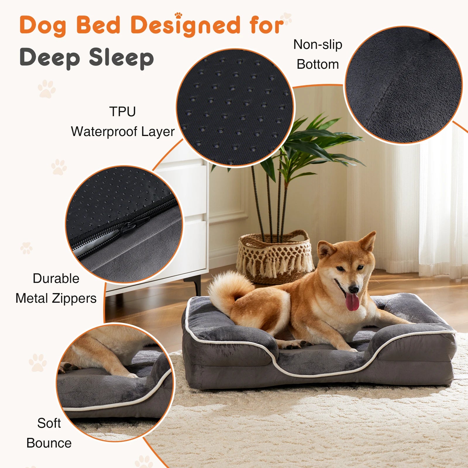 JHK Orthopedic Memory Foam Dog Bed for Small Pets - Chic & Cheery Shopping