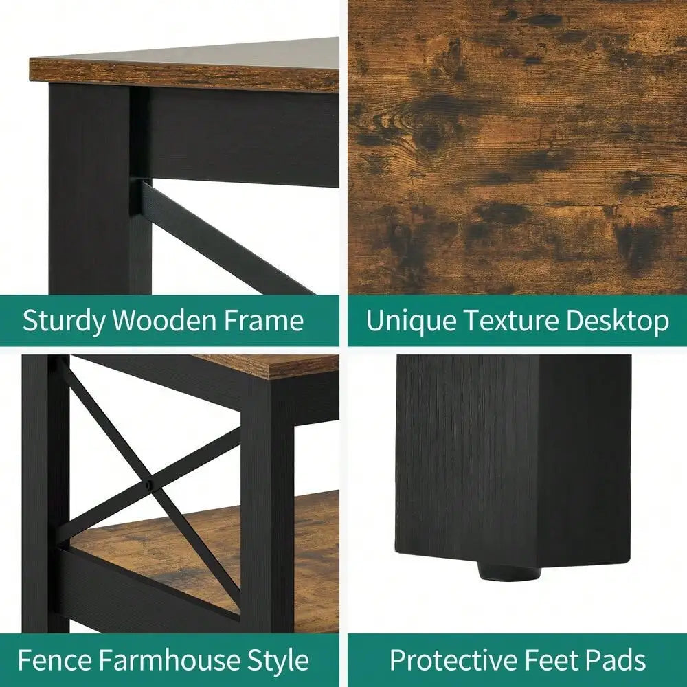 Modern Coffee Table With Open Storage Shelf For Living Room - Chic & Cheery Shopping