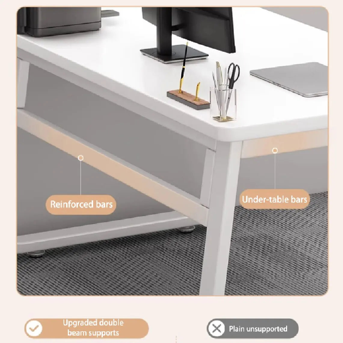 Modern White Computer Desk for Home Office and Study - Chic & Cheery Shopping