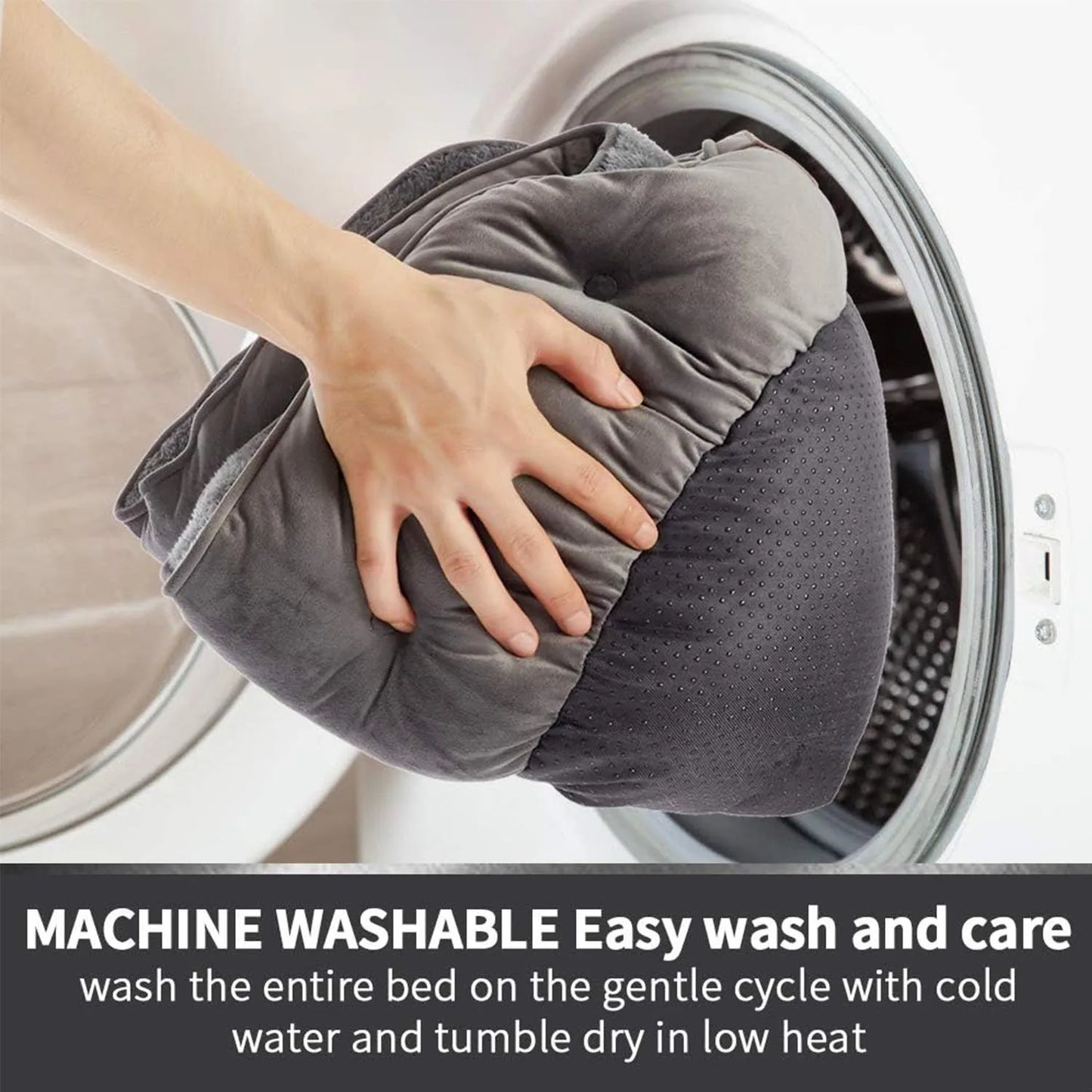 Soft Washable Pet Bed for Small and Large Pets Grey 50 cm - Chic & Cheery Shopping