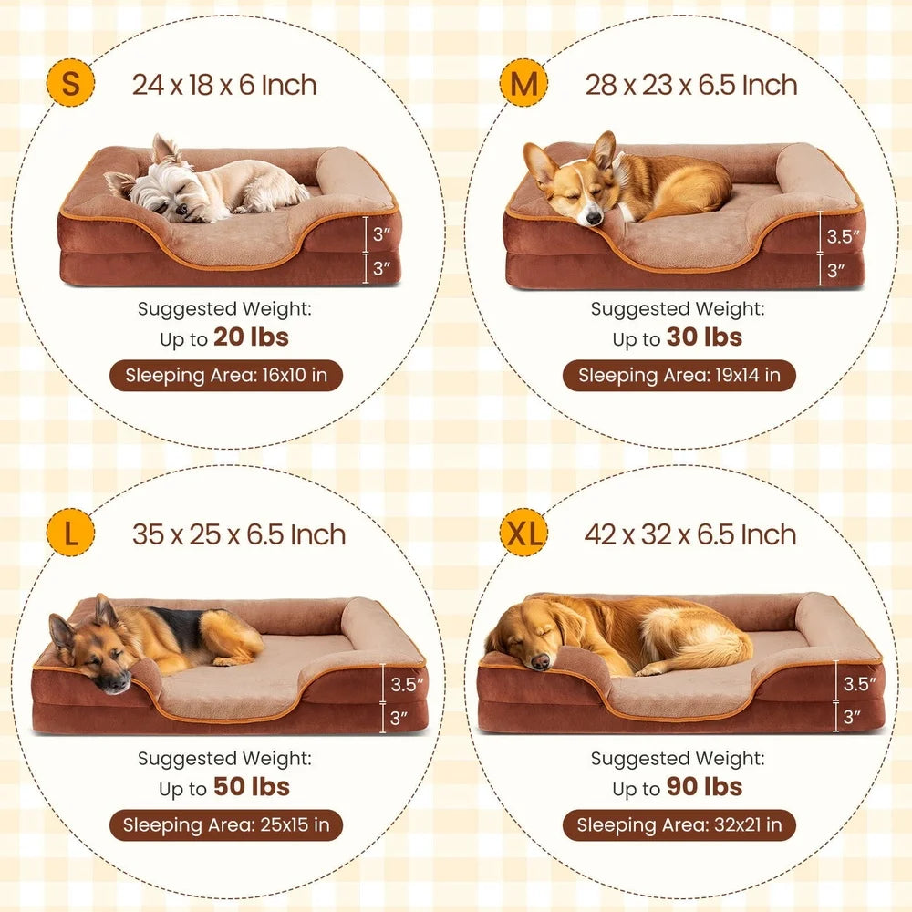 Memory Foam Dog Bed for Small Dogs with Waterproof Cover - Chic & Cheery Shopping
