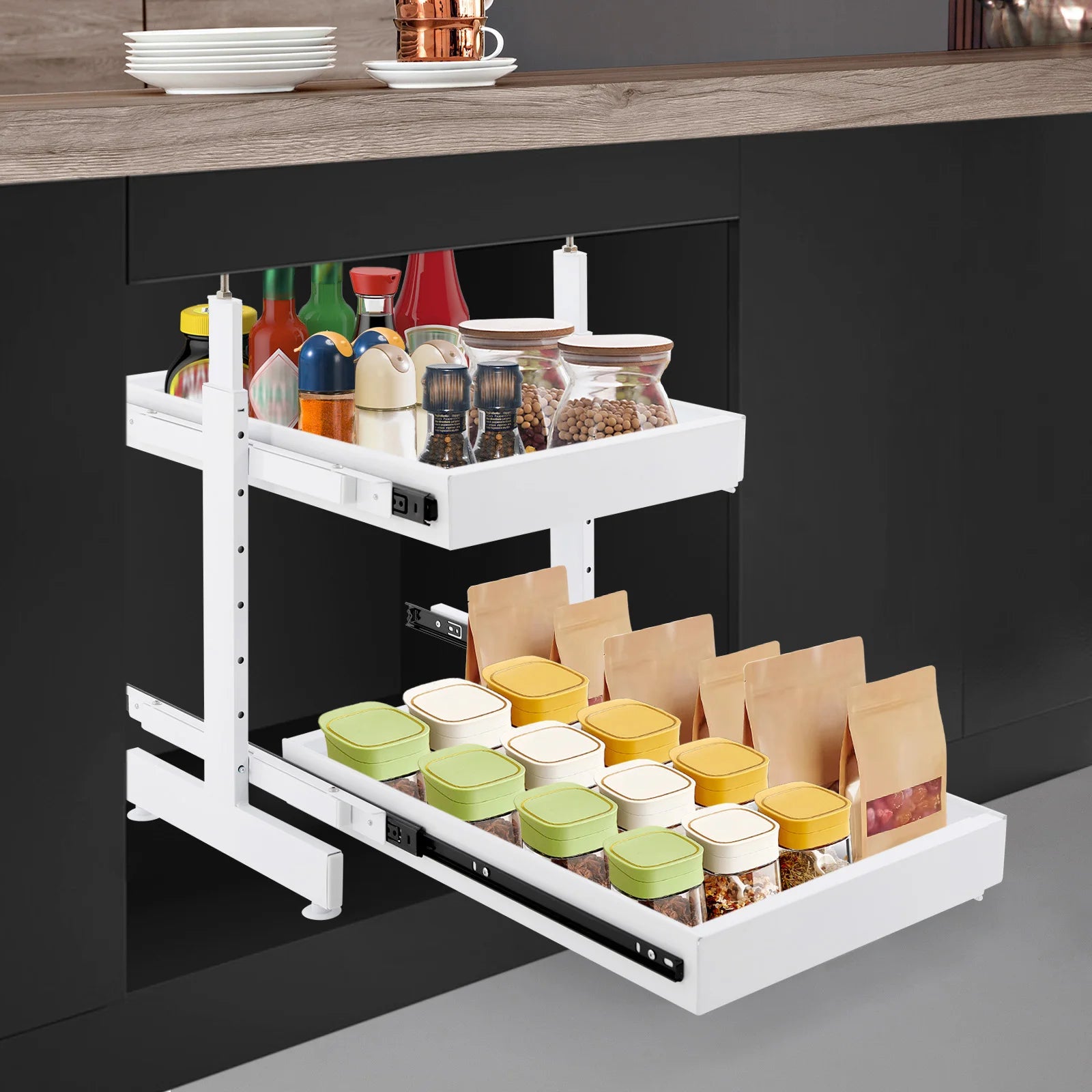 Expandable Pull Out Cabinet Organizer for Easy Storage - Chic & Cheery Shopping