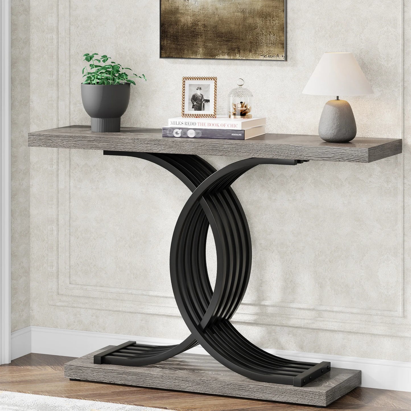 Tribesigns Modern Gold Entryway Table with Faux Marble Top - Chic & Cheery Shopping