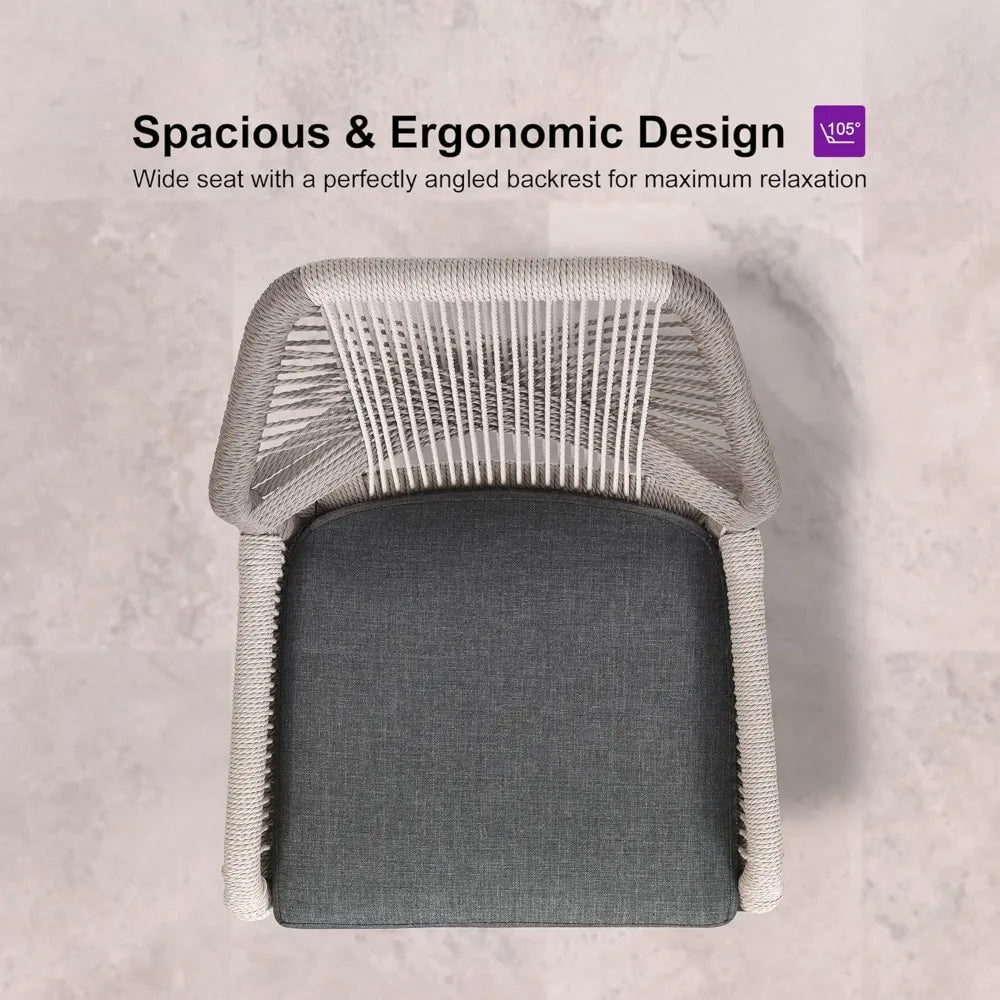 Patio Bar Stool Set of 2 Modern Rattan Chairs for Outdoors - Chic & Cheery Shopping