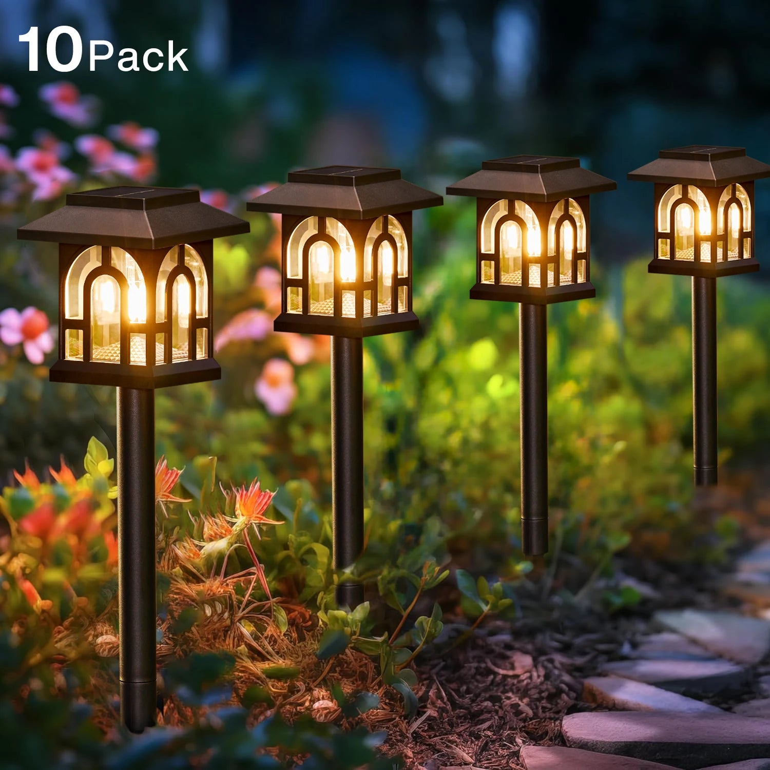 Solar Pathway Lights 6 Pack for Outdoor Yard and Patio - Chic & Cheery Shopping