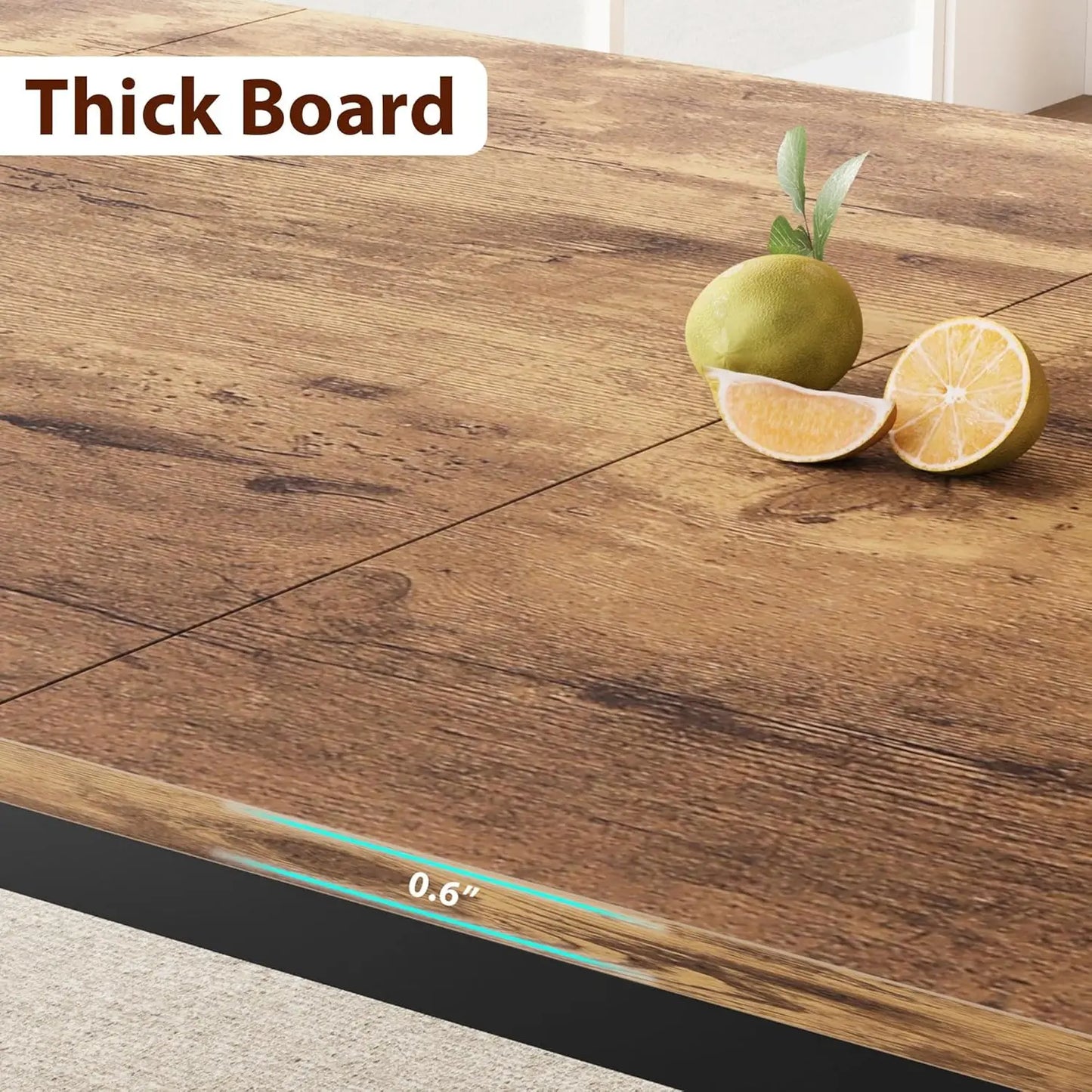 Industrial Wooden Dining Table for 6 to 8 People - Chic & Cheery Shopping