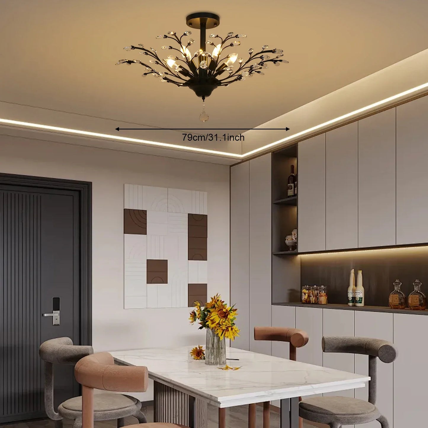 5-Light Vintage Crystal Chandelier for Home Decor - Chic & Cheery Shopping