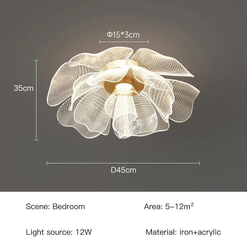 Luxurious LED Flower Design Ceiling Light for Bedroom - Chic & Cheery Shopping