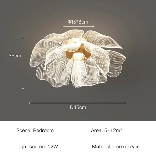 Luxurious LED Flower Design Ceiling Light for Bedroom - Chic & Cheery Shopping