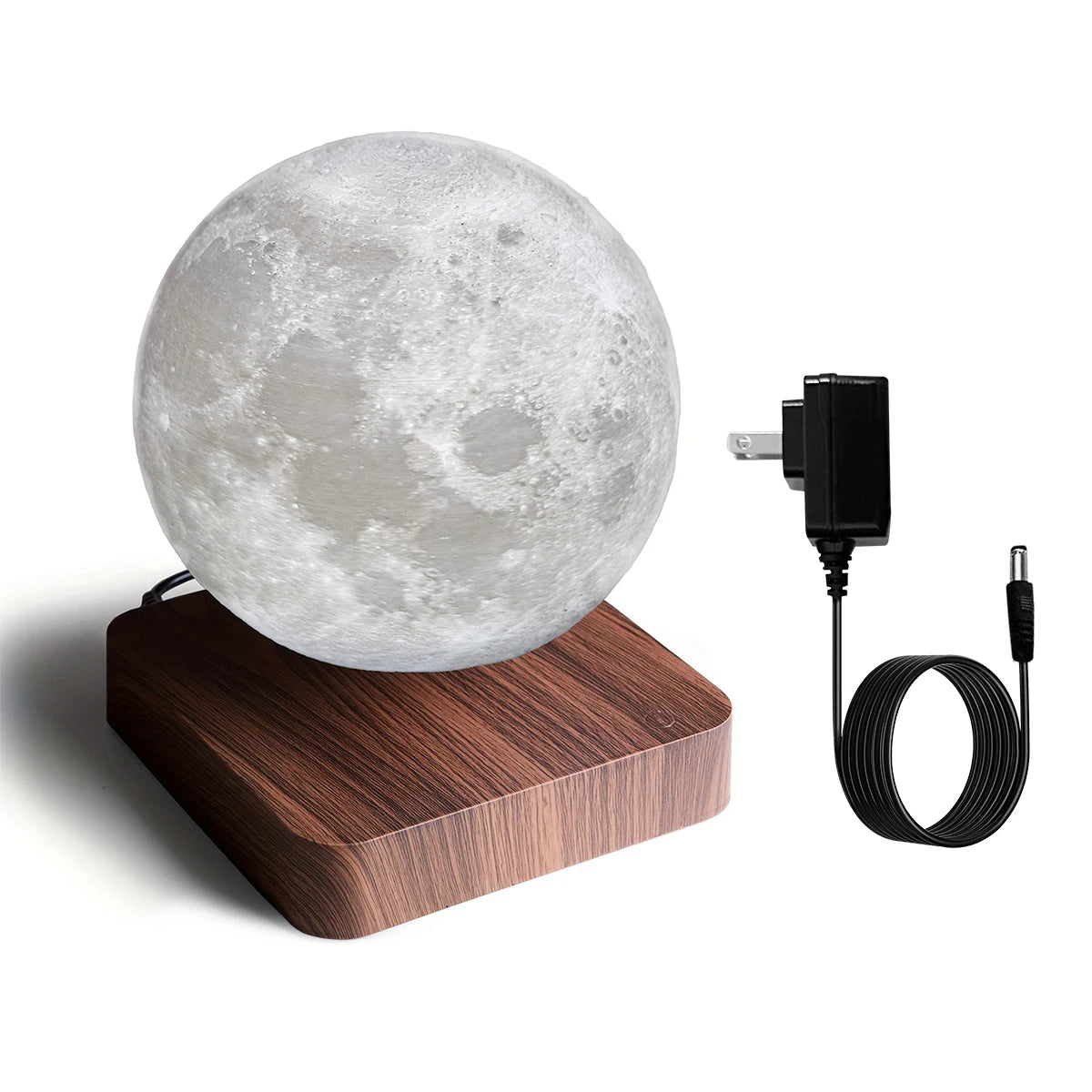 Magnetic Floating Moon Lamp with Wooden Base and LED Lights - Chic & Cheery Shopping