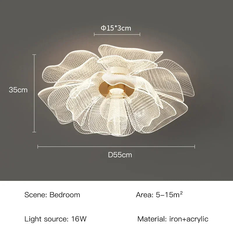 Luxurious LED Flower Design Ceiling Light for Bedroom - Chic & Cheery Shopping