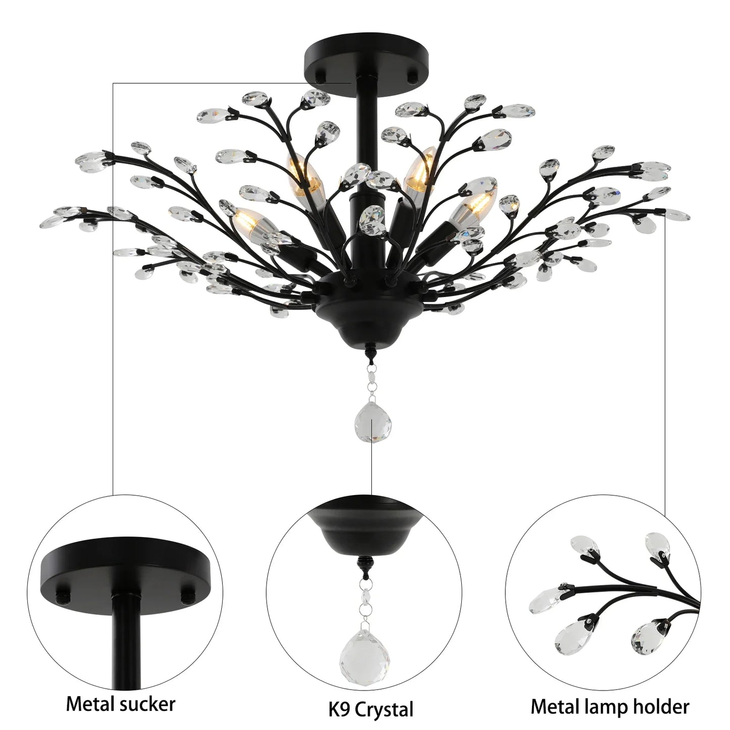 5-Light Vintage Crystal Chandelier for Home Decor - Chic & Cheery Shopping