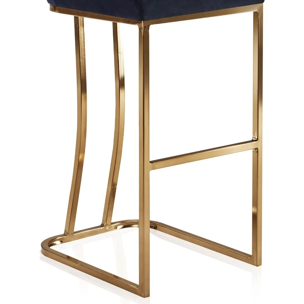 30 Inch Velvet Barstools Set of 2 with Gold Metal Frame - Chic & Cheery Shopping