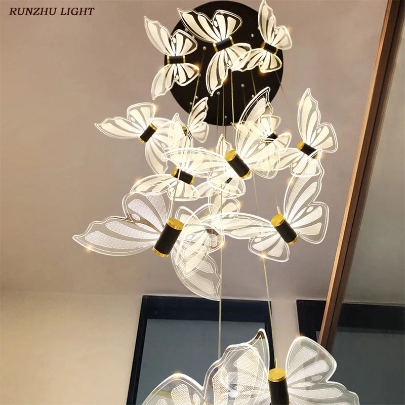 Butterfly Chandelier Bedroom Lamp Creative LED Pendant Light - Chic & Cheery Shopping