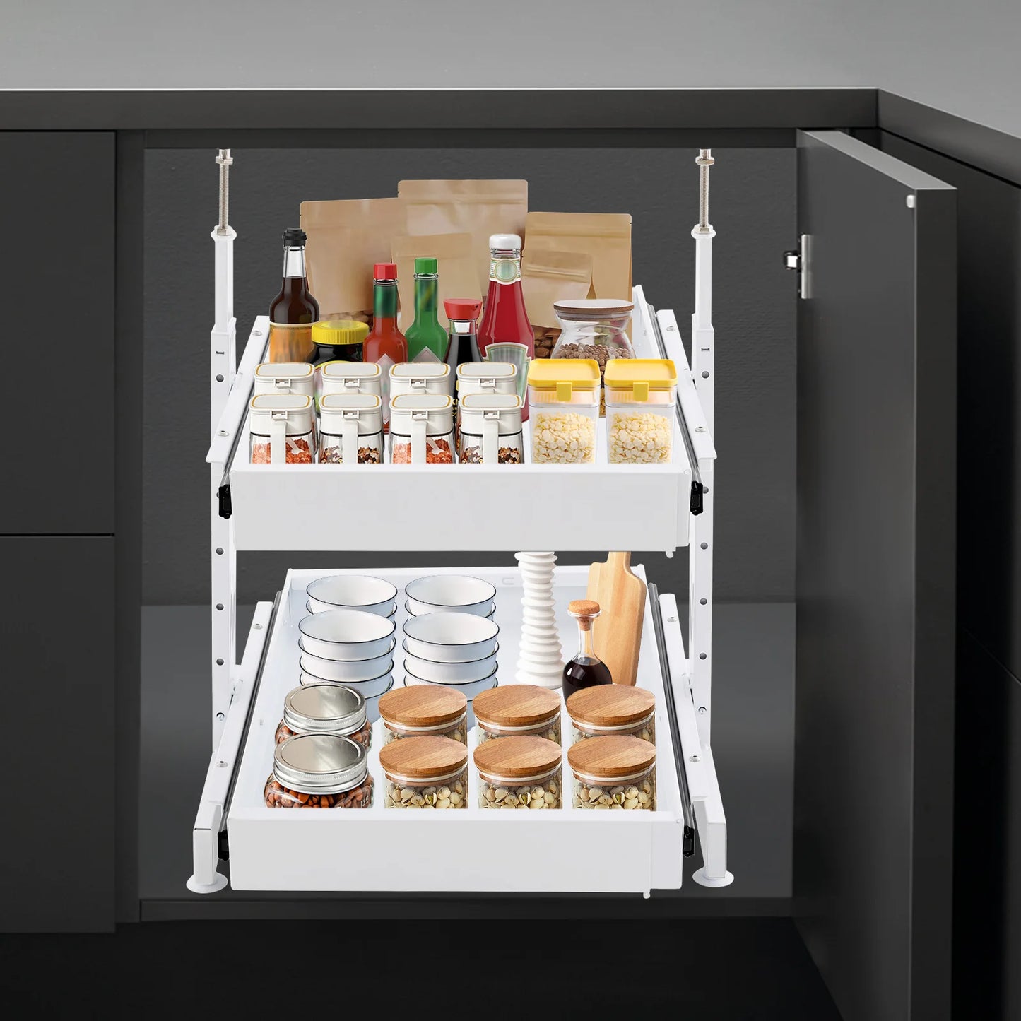 Expandable Pull Out Cabinet Organizer for Easy Storage - Chic & Cheery Shopping