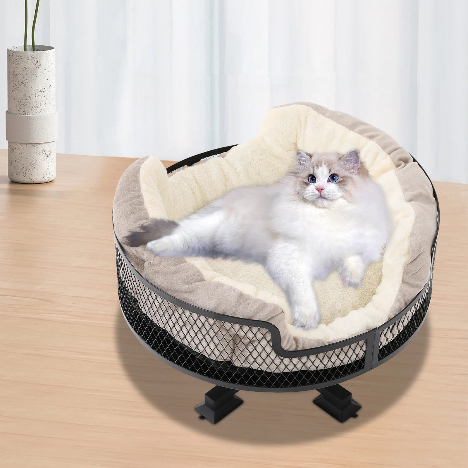 Portable Stainless Steel Elevated Cat Bed for Small Pets - Chic & Cheery Shopping