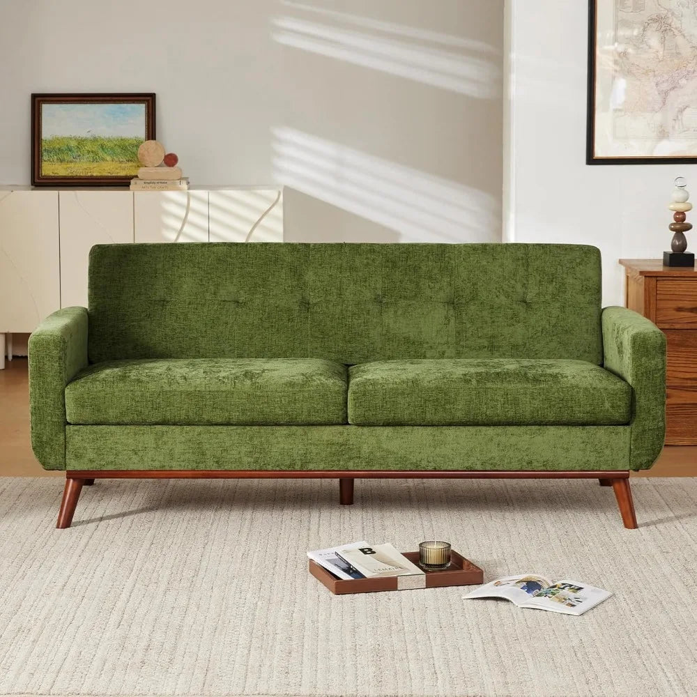 Modern Dark Green Chenille Love Seat Sofa for Living Room - Chic & Cheery Shopping
