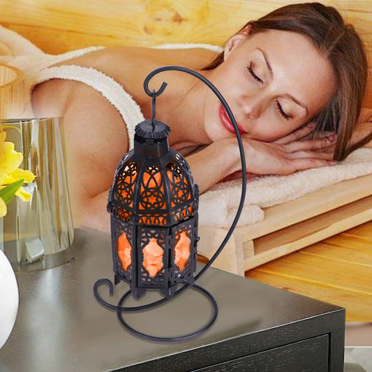 Vintage Iron Frame Natural Crystal Salt Lamp Night Light - Chic & Cheery Shopping