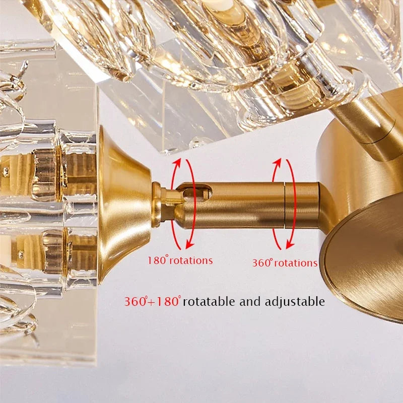 Gold Modern Crystal Chandelier Semi Flush Mount Light Fixture - Chic & Cheery Shopping