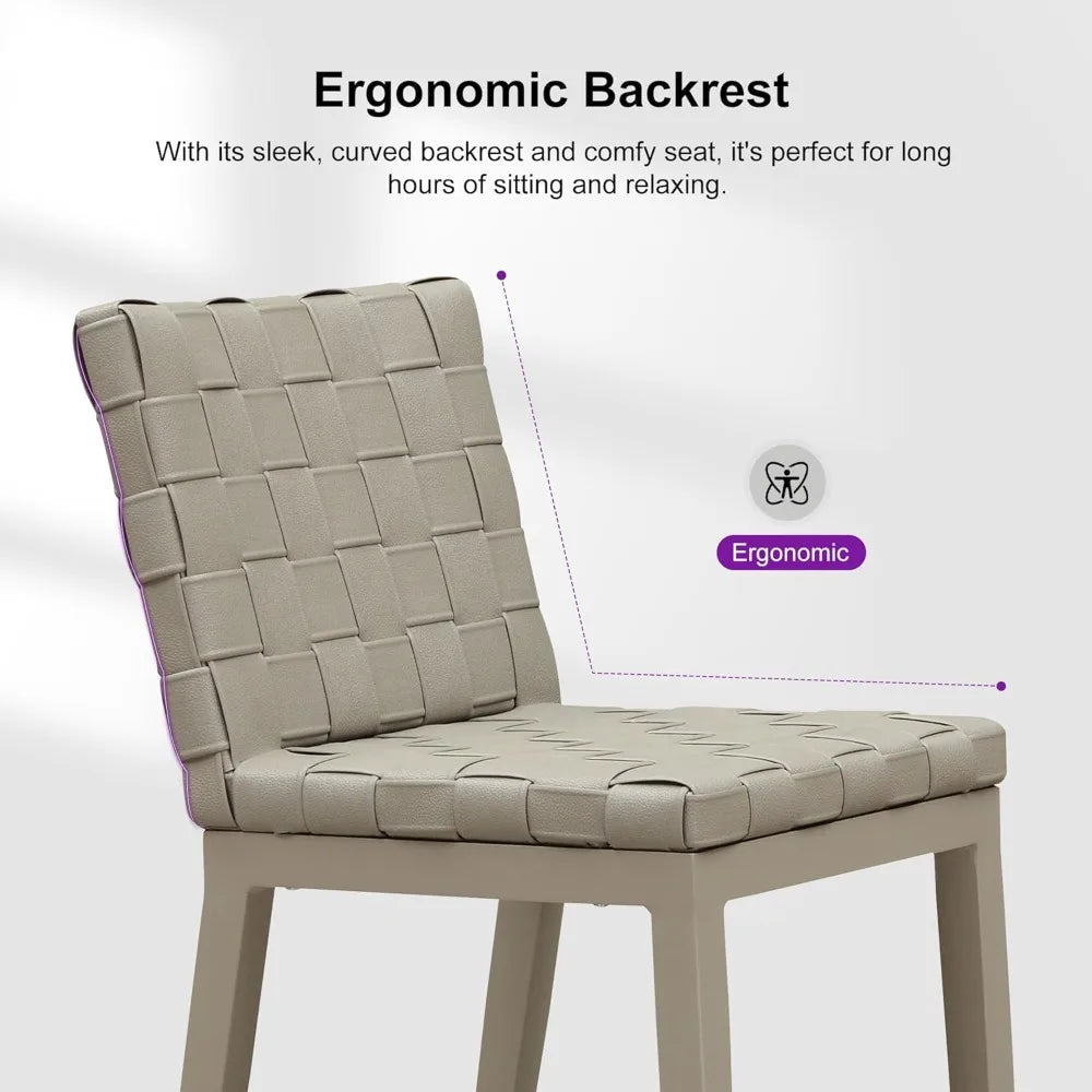 29 Inch Outdoor Bar Stools Set of 2 with Aluminum Frame - Chic & Cheery Shopping