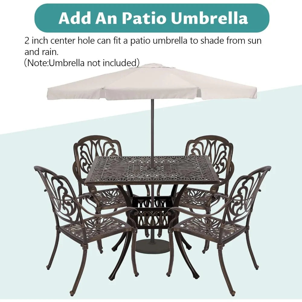 5 Piece Modern Outdoor Patio Dining Set for Garden and Deck - Chic & Cheery Shopping