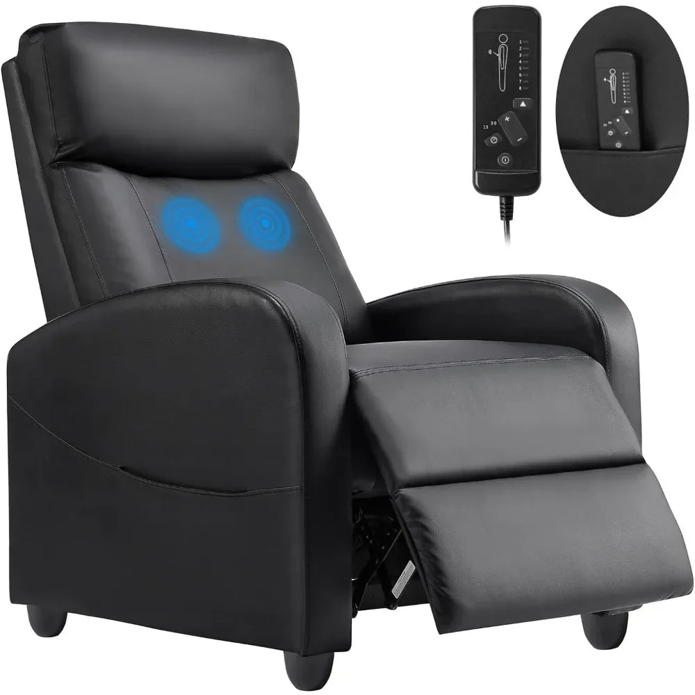 Comfortable PU Leather Recliner Chair for Home Theater - Chic & Cheery Shopping