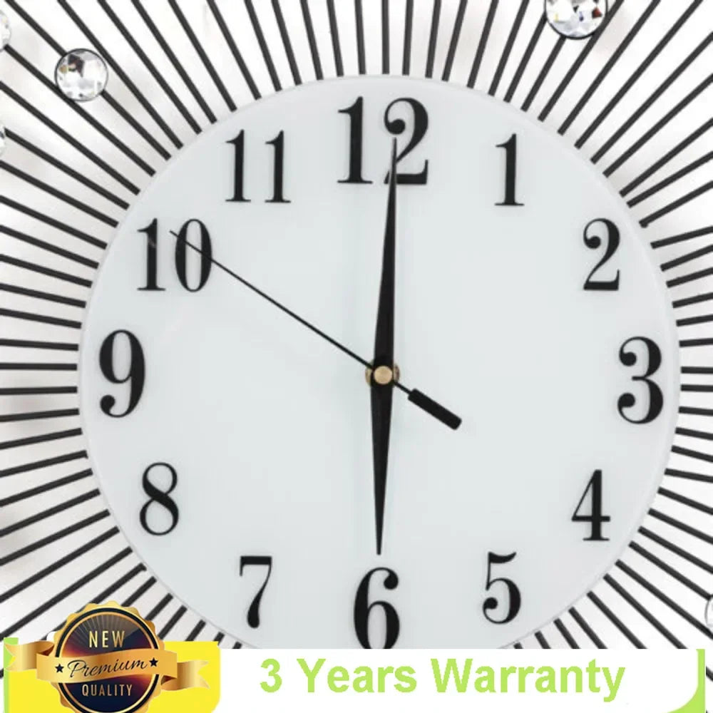 Large Metal Sunburst Wall Clock 60x60cm Luxury Home Decor - Chic & Cheery Shopping