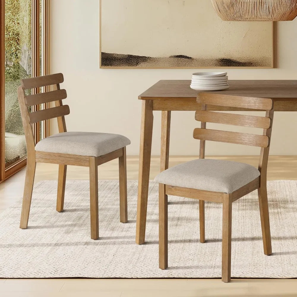 Farmhouse Dining Table Set for 4 with Solid Wood Chairs - Chic & Cheery Shopping
