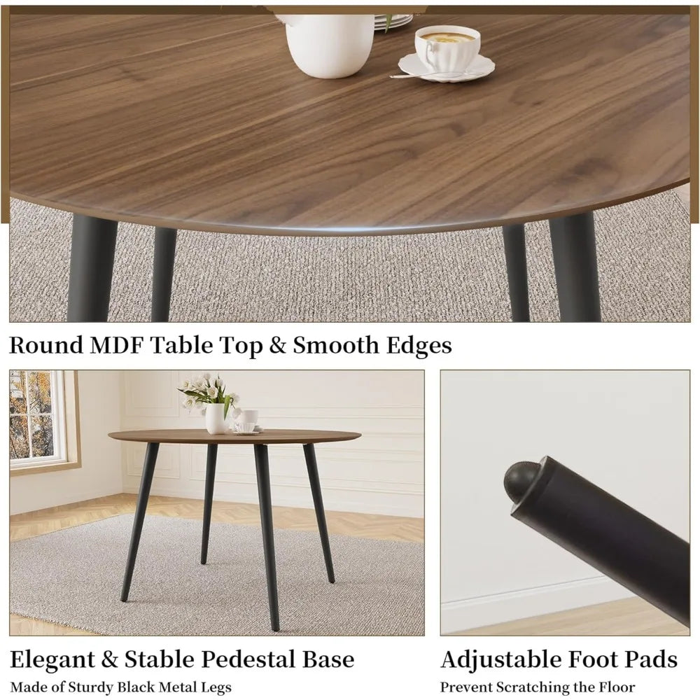 Modern 43 Inch Round Dining Table Set for Four - Chic & Cheery Shopping