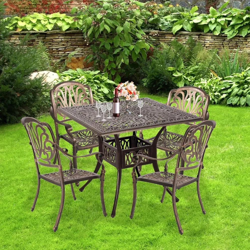 5 Piece Modern Outdoor Patio Dining Set for Garden and Deck - Chic & Cheery Shopping