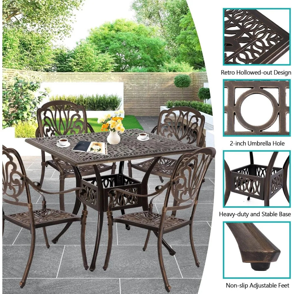 5 Piece Modern Outdoor Patio Dining Set for Garden and Deck - Chic & Cheery Shopping