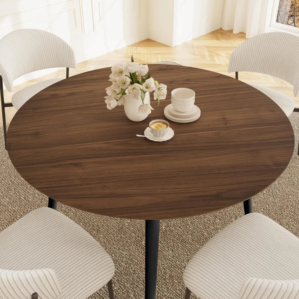 Modern 43 Inch Round Dining Table Set for Four - Chic & Cheery Shopping