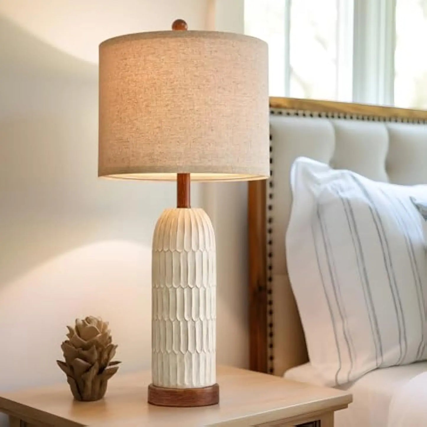 Modern Farmhouse Table Lamp Set of 2 with USB Ports - Chic & Cheery Shopping
