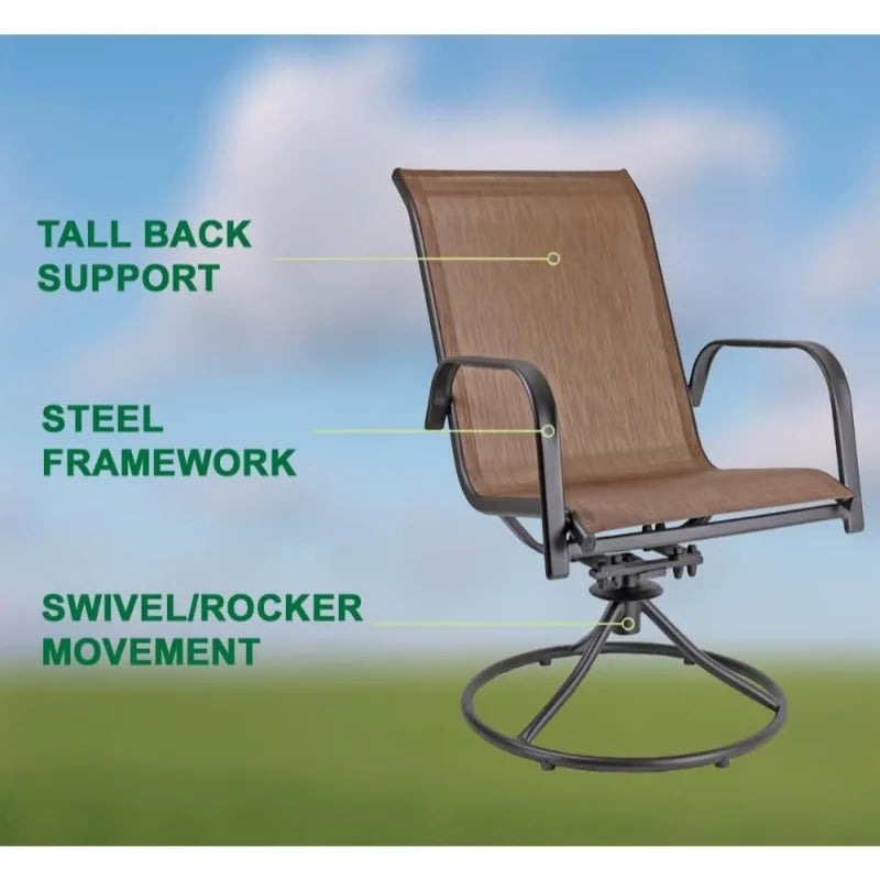 Sienna Collection 5-Piece Patio Dining Set with Swivel Rockers - Chic & Cheery Shopping