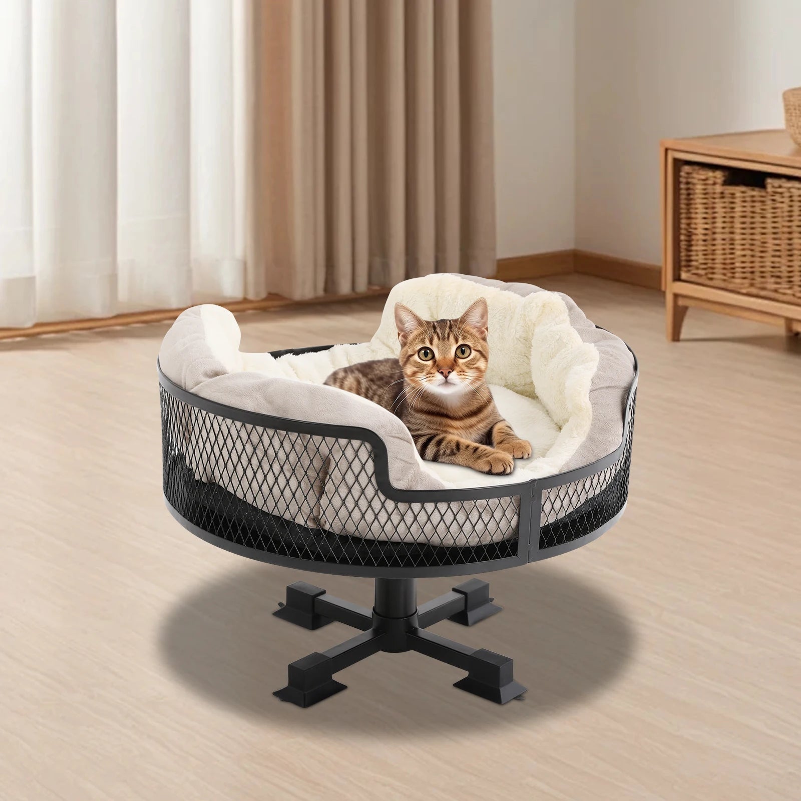 Portable Stainless Steel Elevated Cat Bed for Small Pets - Chic & Cheery Shopping