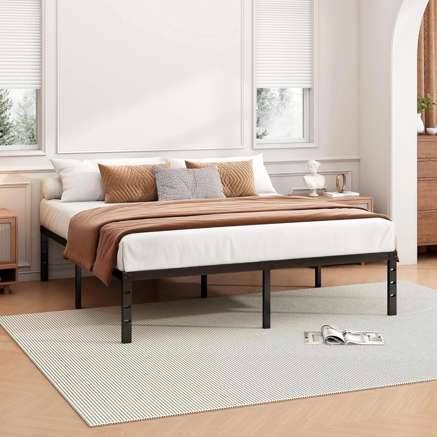 Sturdy 14 Inch Full Metal Bed Frame No Box Spring Needed - Chic & Cheery Shopping