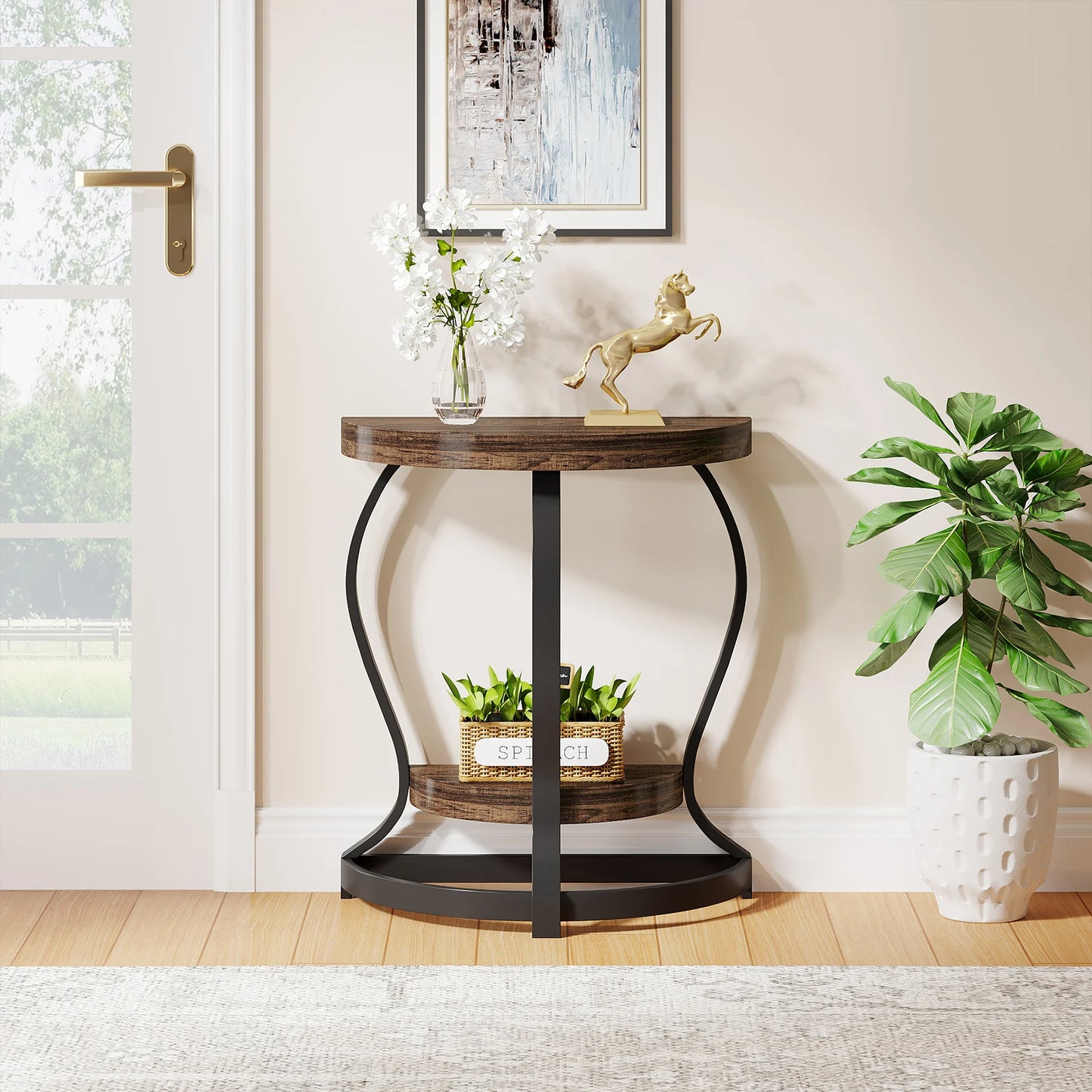 Tribesigns Half Round End Table Set of Two Stylish Accent Tables - Chic & Cheery Shopping