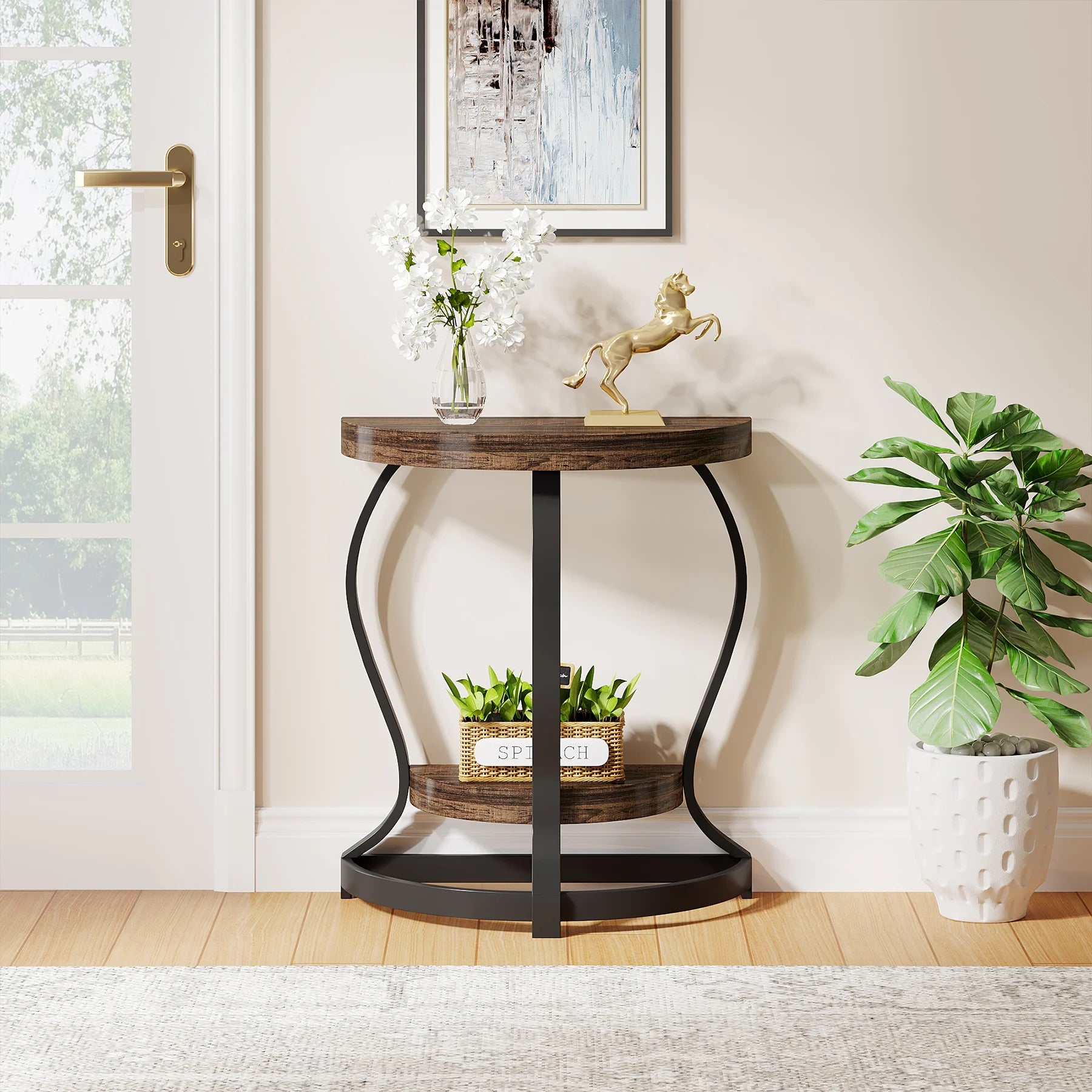 Tribesigns Half Round End Table Set of Two Stylish Accent Tables - Chic & Cheery Shopping