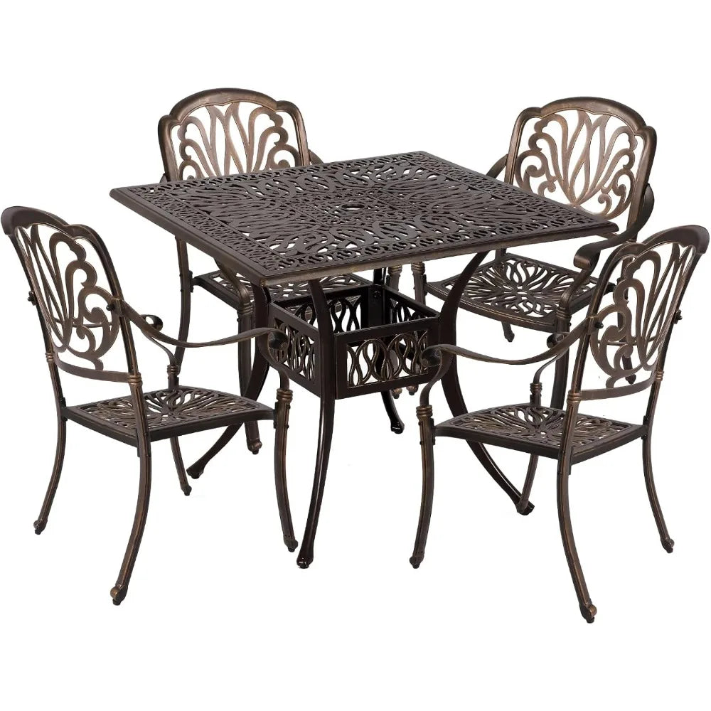 5 Piece Modern Outdoor Patio Dining Set for Garden and Deck - Chic & Cheery Shopping