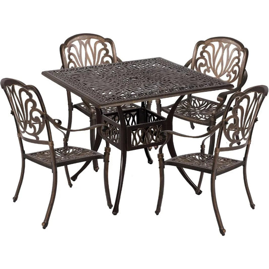 5 Piece Modern Outdoor Patio Dining Set for Garden and Deck - Chic & Cheery Shopping
