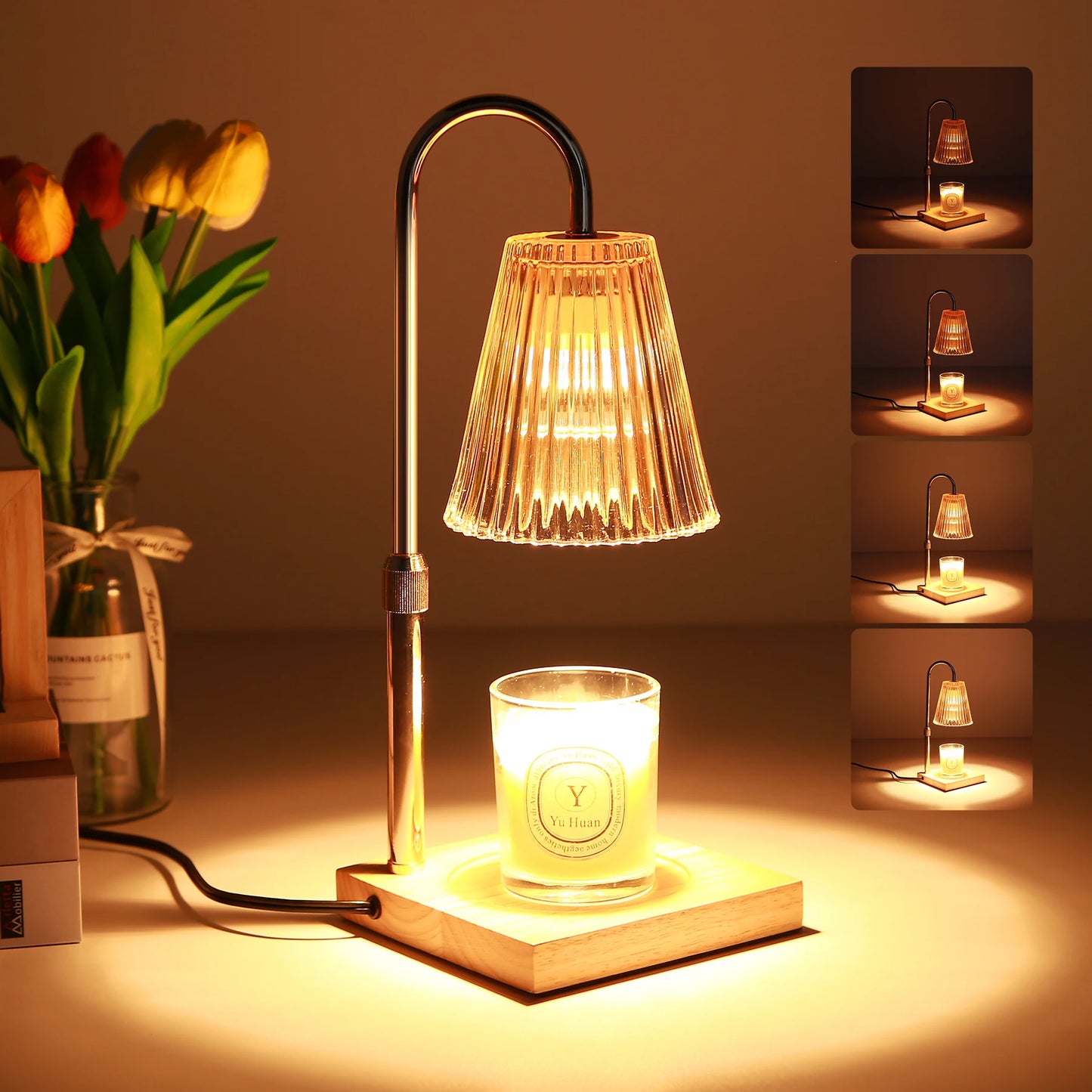 Adjustable Height Candle Heating Lamp with Timer and Dimmable Light - Chic & Cheery Shopping
