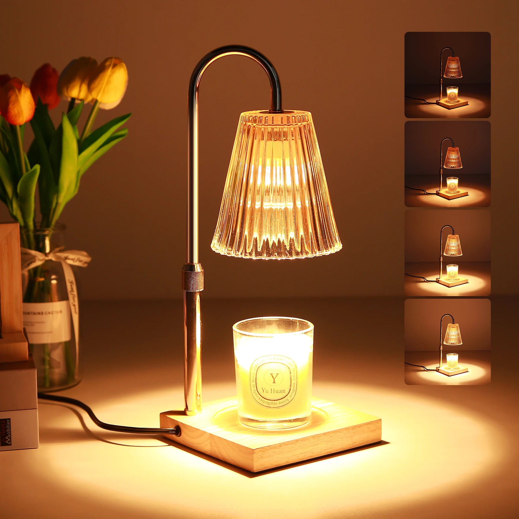 Adjustable Height Candle Heating Lamp with Timer and Dimmable Light - Chic & Cheery Shopping