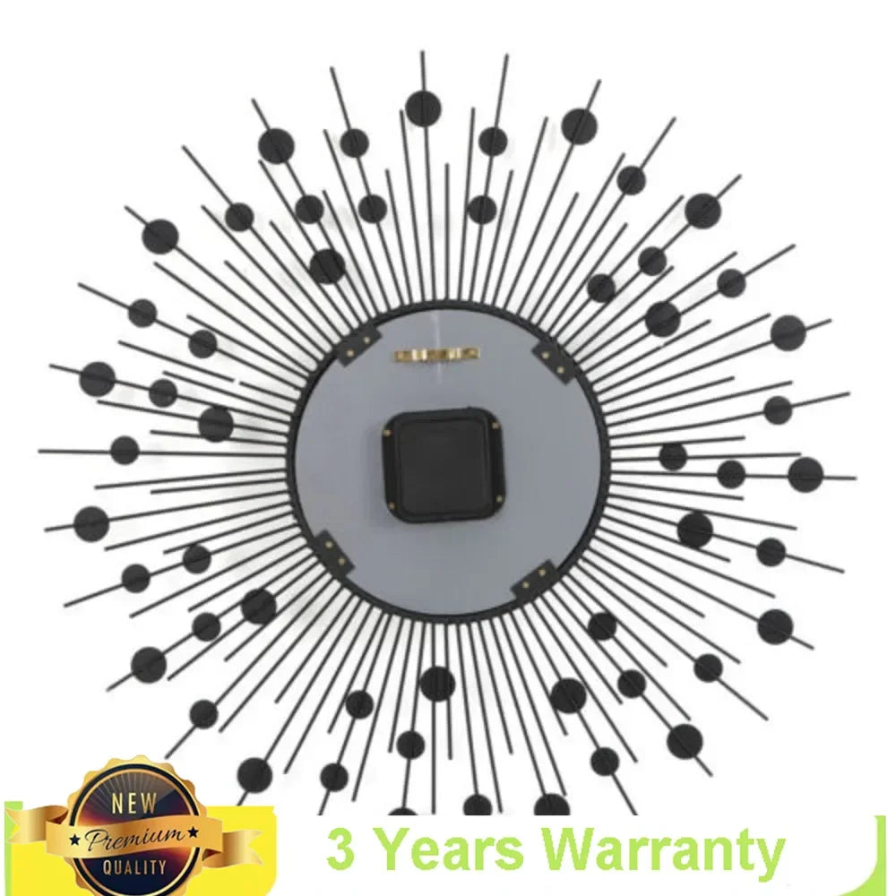 Large Metal Sunburst Wall Clock 60x60cm Luxury Home Decor - Chic & Cheery Shopping