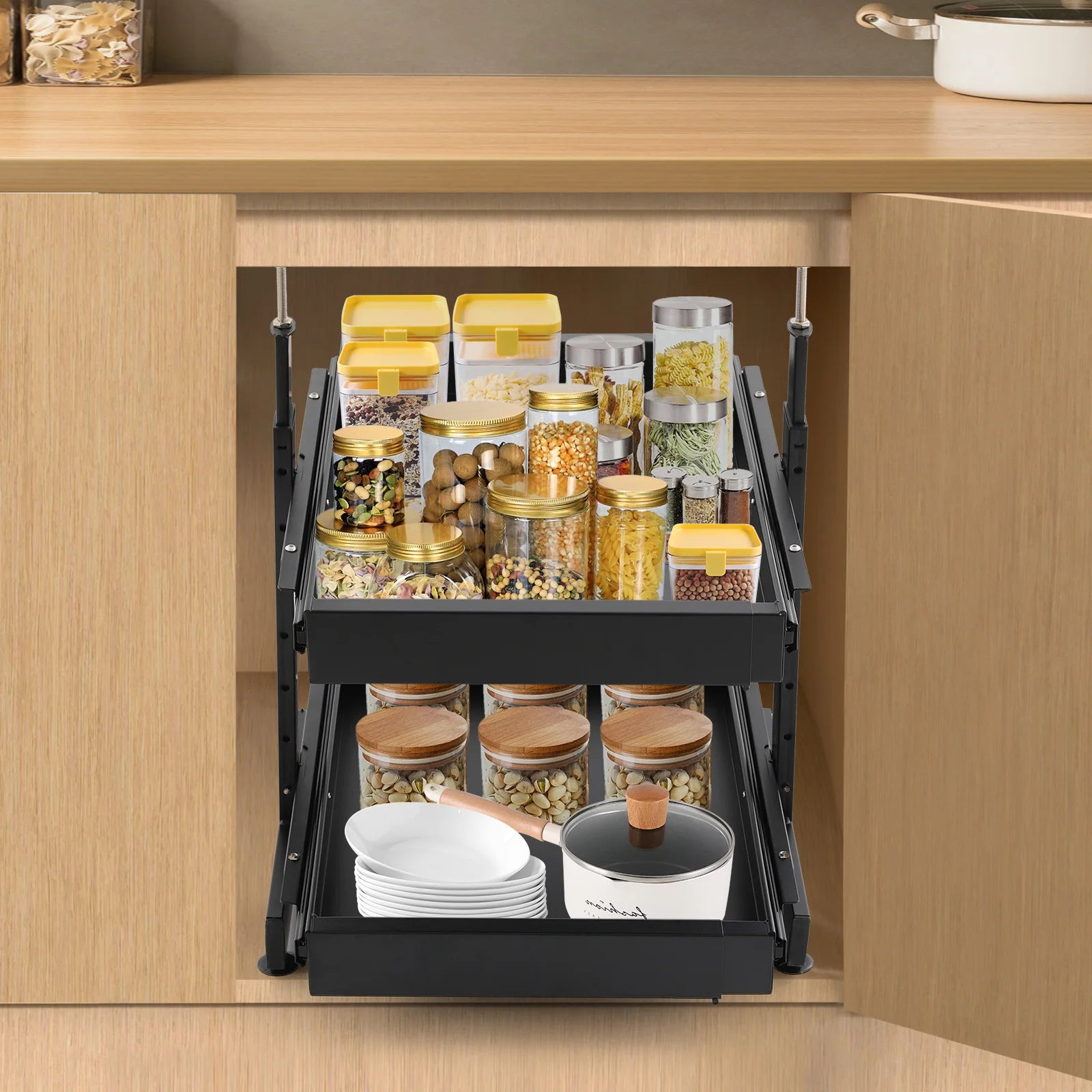 Expandable Pull Out Cabinet Organizer for Easy Storage - Chic & Cheery Shopping
