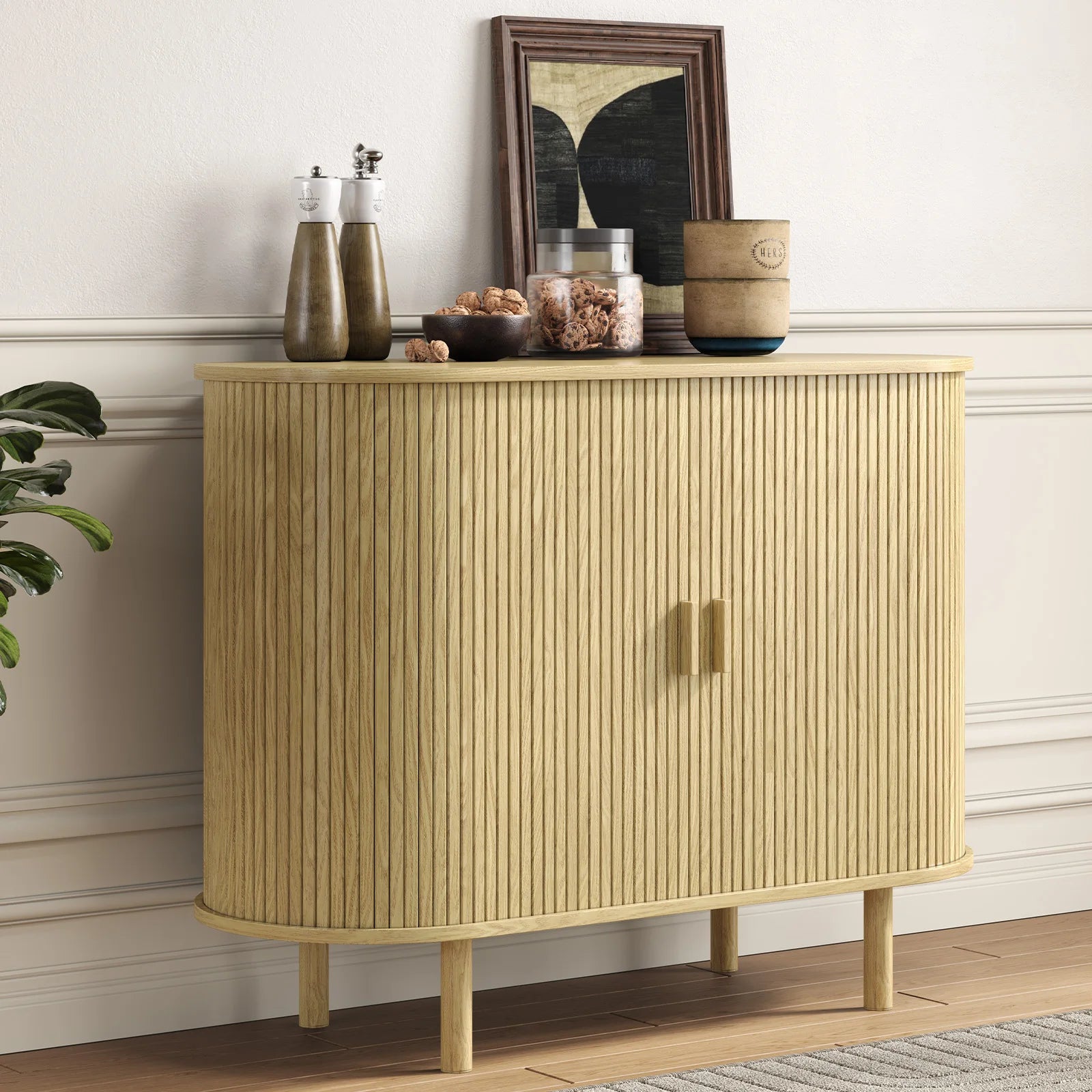 Modern 40 Inch Sideboard Buffet Cabinet with Sliding Door - Chic & Cheery Shopping