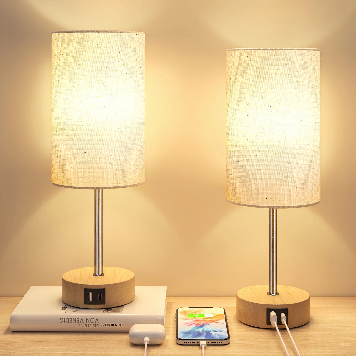 2 Pack 14 Inch Dimmable Touch Control Table Lamps - Chic & Cheery Shopping