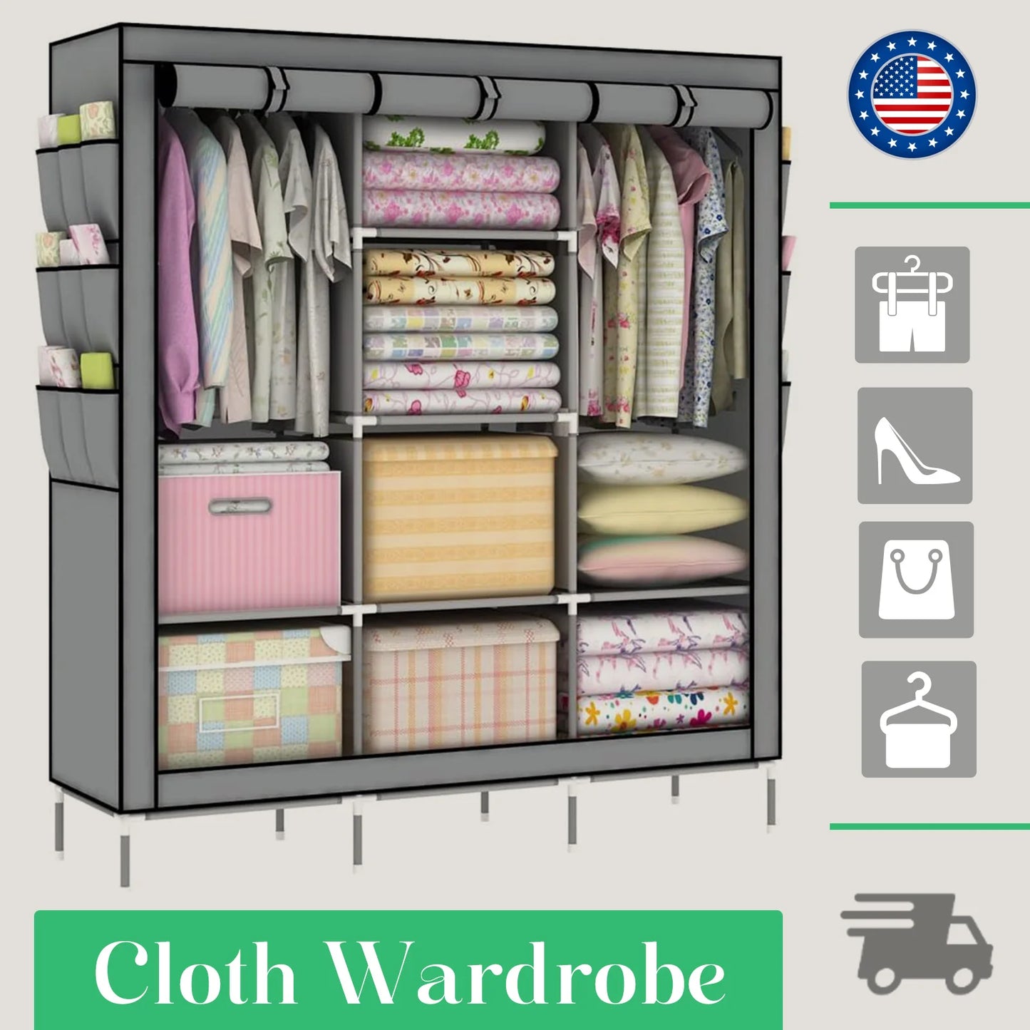 Portable Closet Organizer Rack for Clothes and Shoes - Chic & Cheery Shopping