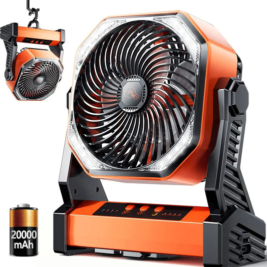 Rechargeable Outdoor Fan with Light and 40000mAh Battery - Chic & Cheery Shopping